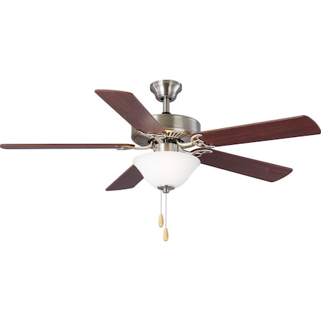 AirPro Collection 52 Five-Blade Ceiling Fan W/White Etched Light Kit